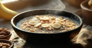 Oatmeal with Bananas and Almonds