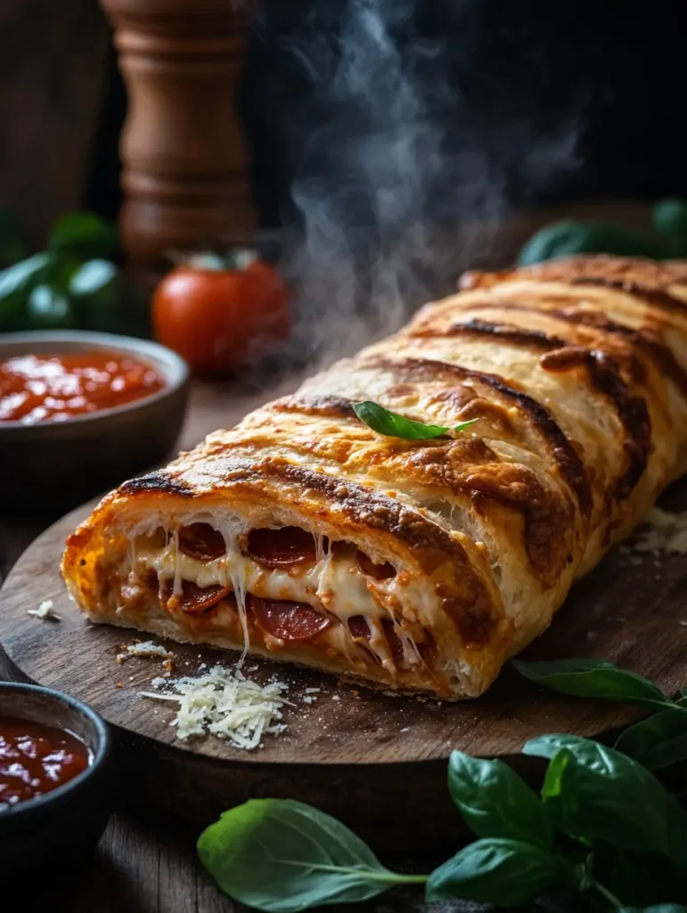 Tremendous Cheesy Pepperoni Stromboli Recipe A Flavor Bomb You Need in Your Life