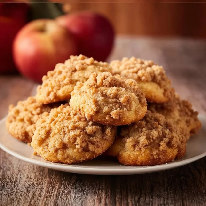Freshly baked Apple Crumb Cookies with a crumbly topping