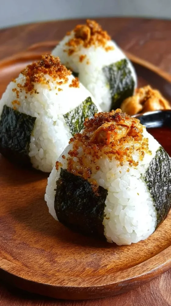 Delicious homemade Chicken Rice Ball served with dipping sauce