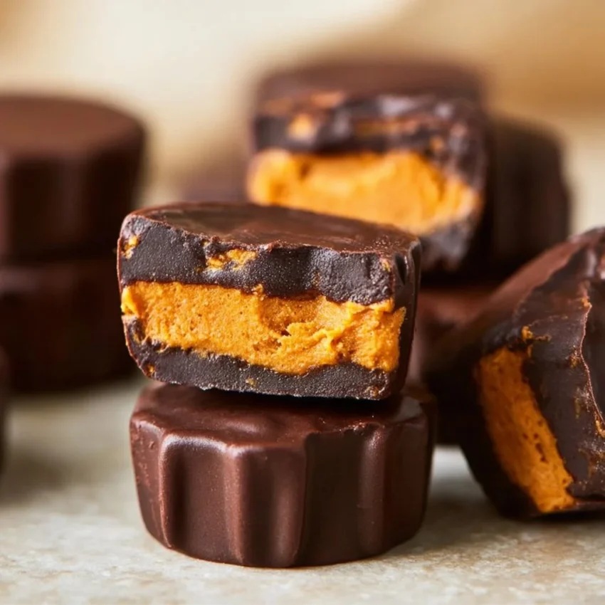 Delicious Chocolate Pumpkin Butter Cups ready to enjoy