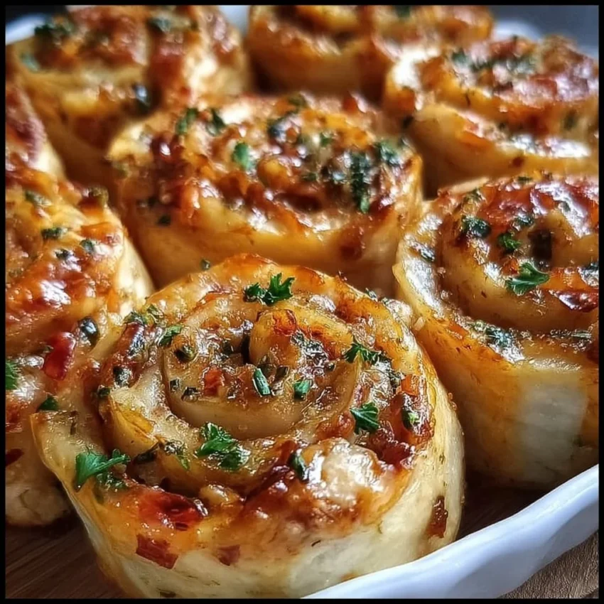 Delicious Crack Chicken Pinwheels served on a platter, perfect for appetizers.