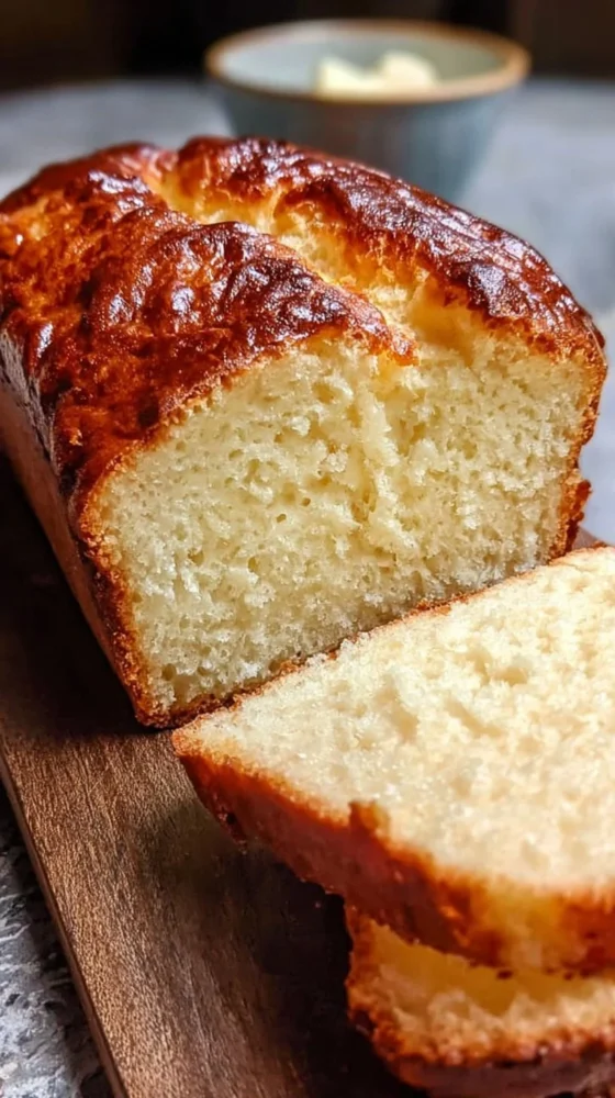 Loaf of zero carb yogurt bread freshly baked and sliced